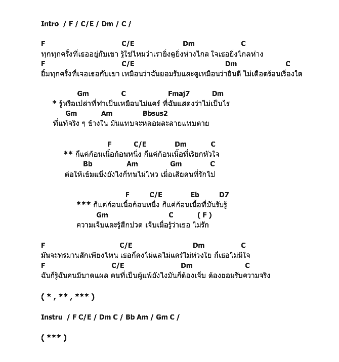 คอร์ดเพลง เนื้อเพลง ก้อนเนื้อที่เรียกว่าหัวใจ, คอร์ดเพลง ก้อนเนื้อที่เรียกว่าหัวใจ ของ Alzheimer, คอร์ดเพลงของ Alzheimer, เนื้อร้อง ก้อนเนื้อที่เรียกว่าหัวใจ Alzheimer, ก้อนเนื้อที่เรียกว่าหัวใจ คอร์ดง่าย ๆ, คอร์ด ก้อนเนื้อที่เรียกว่าหัวใจ ต้นฉบับ