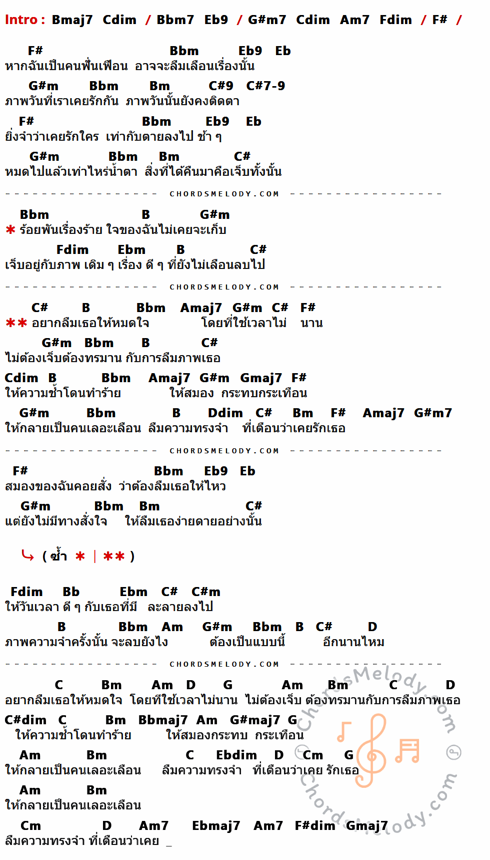 เนื้อเพลง เลอะเลือน ของ Black Jack ที่มีคอร์ดกีต้าร์ Bmaj7,Cdim,Bbm7,Eb9,G#m7,Am7,Fdim,F#,Bbm,Eb,G#m,Bm,C#9,C#7-9,C#,B,Ebm,Amaj7,Gmaj7,Ddim,Bb,C#m,Am,D,C,G,C#dim,Bbmaj7,G#maj7,Ebdim,Cm,Ebmaj7,F#dim