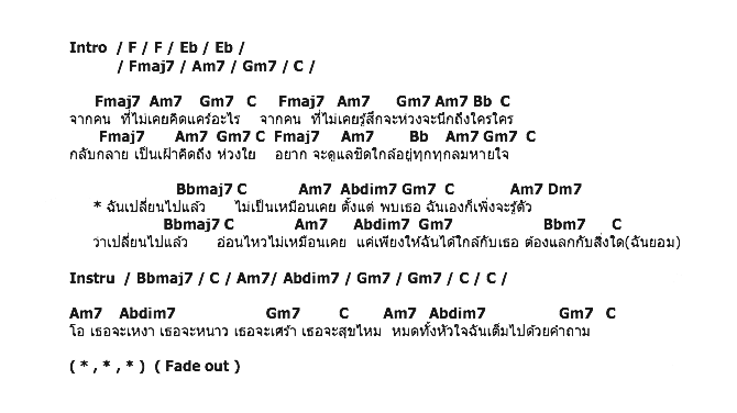 คอร์ดเพลง เนื้อเพลง เปลี่ยนไปแล้ว, คอร์ดเพลง เปลี่ยนไปแล้ว ของ 123 Soul, คอร์ดเพลงของ 123 Soul, เนื้อร้อง เปลี่ยนไปแล้ว 123 Soul, เปลี่ยนไปแล้ว คอร์ดง่าย ๆ, คอร์ด เปลี่ยนไปแล้ว ต้นฉบับ