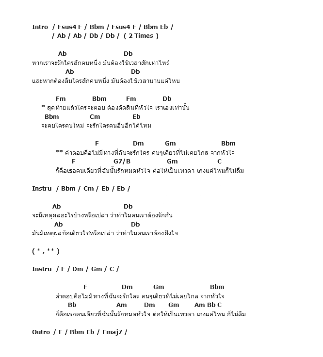 คอร์ดเพลง เนื้อเพลง คำตอบคือไม่มีทาง, คอร์ดเพลง คำตอบคือไม่มีทาง ของ Bestseller, คอร์ดเพลงของ Bestseller, เนื้อร้อง คำตอบคือไม่มีทาง Bestseller, คำตอบคือไม่มีทาง คอร์ดง่าย ๆ, คอร์ด คำตอบคือไม่มีทาง ต้นฉบับ