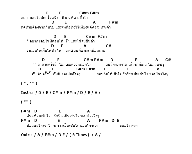 คอร์ดเพลง เนื้อเพลง ขอบใจจริงๆ, คอร์ดเพลง ขอบใจจริงๆ ของ Y not 7, คอร์ดเพลงของ Y not 7, เนื้อร้อง ขอบใจจริงๆ Y not 7, ขอบใจจริงๆ คอร์ดง่าย ๆ, คอร์ด ขอบใจจริงๆ ต้นฉบับ