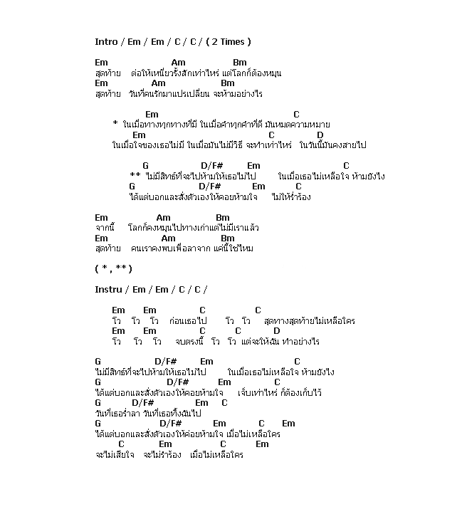คอร์ดเพลง เนื้อเพลง ห้ามใจ, คอร์ดเพลง ห้ามใจ ของ Bodyslam, คอร์ดเพลงของ Bodyslam, เนื้อร้อง ห้ามใจ Bodyslam, ห้ามใจ คอร์ดง่าย ๆ, คอร์ด ห้ามใจ ต้นฉบับ