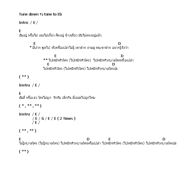 คอร์ดเพลง เนื้อเพลง หนักหัวใคร, คอร์ดเพลง หนักหัวใคร ของ Black Head, คอร์ดเพลงของ Black Head, เนื้อร้อง หนักหัวใคร Black Head, หนักหัวใคร คอร์ดง่าย ๆ, คอร์ด หนักหัวใคร ต้นฉบับ