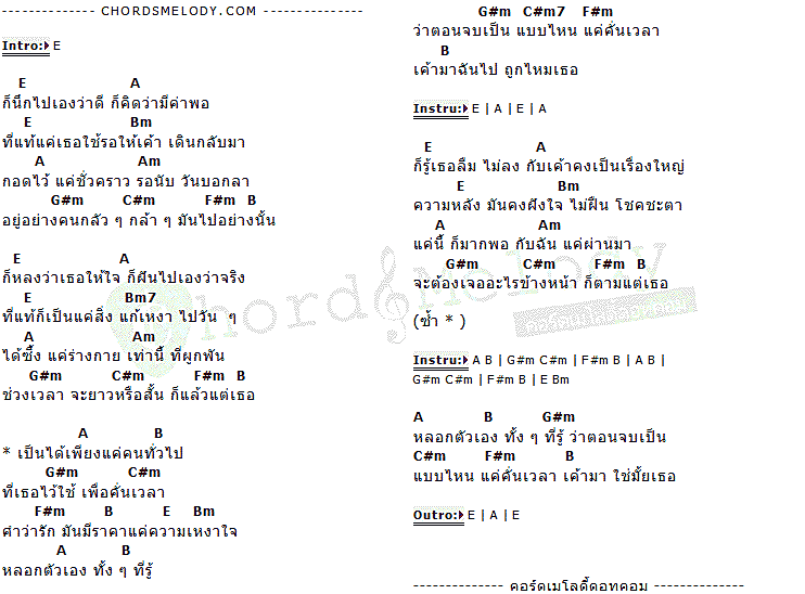 คอร์ดเพลง เนื้อเพลง คนคั่นเวลา, คอร์ดเพลง คนคั่นเวลา ของ แบล็ค วานิลลา (Black Vanilla), คอร์ดเพลงของ แบล็ค วานิลลา (Black Vanilla), เนื้อร้อง คนคั่นเวลา แบล็ค วานิลลา (Black Vanilla), คนคั่นเวลา คอร์ดง่าย ๆ, คอร์ด คนคั่นเวลา ต้นฉบับ