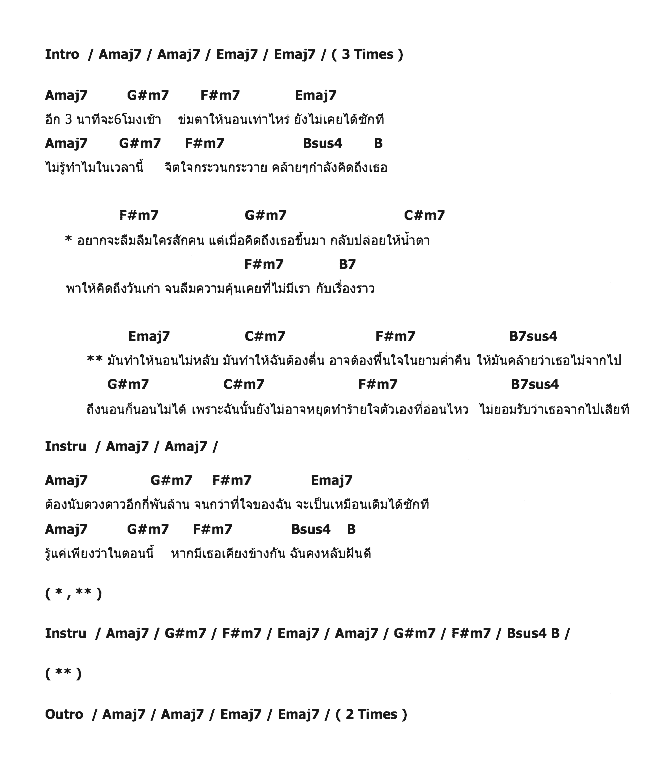 คอร์ดเพลง เนื้อเพลง นอนไม่หลับ, คอร์ดเพลง นอนไม่หลับ ของ 6 Packs, คอร์ดเพลงของ 6 Packs, เนื้อร้อง นอนไม่หลับ 6 Packs, นอนไม่หลับ คอร์ดง่าย ๆ, คอร์ด นอนไม่หลับ ต้นฉบับ