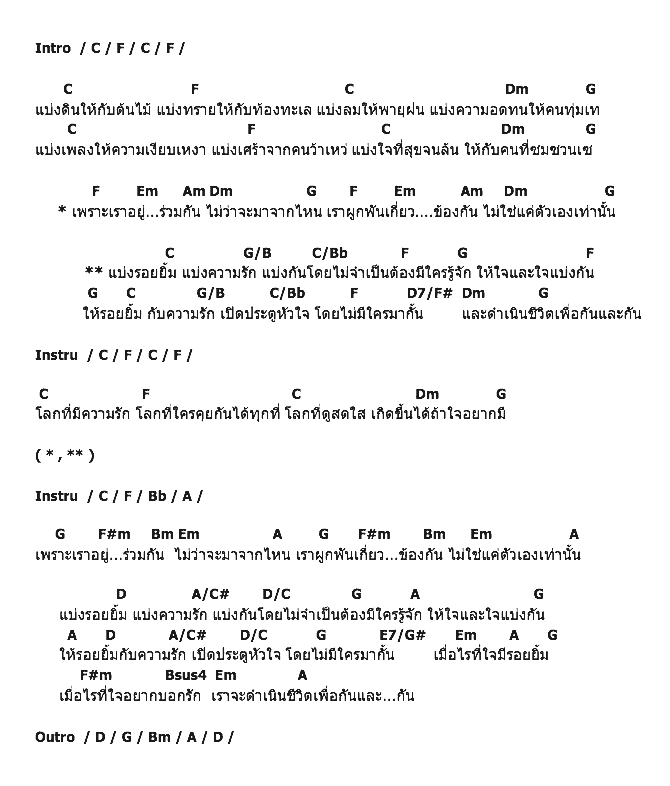 คอร์ดเพลง เนื้อเพลง แบ่งกัน, คอร์ดเพลง แบ่งกัน ของ Boyd Kosiyapong, คอร์ดเพลงของ Boyd Kosiyapong, เนื้อร้อง แบ่งกัน Boyd Kosiyapong, แบ่งกัน คอร์ดง่าย ๆ, คอร์ด แบ่งกัน ต้นฉบับ