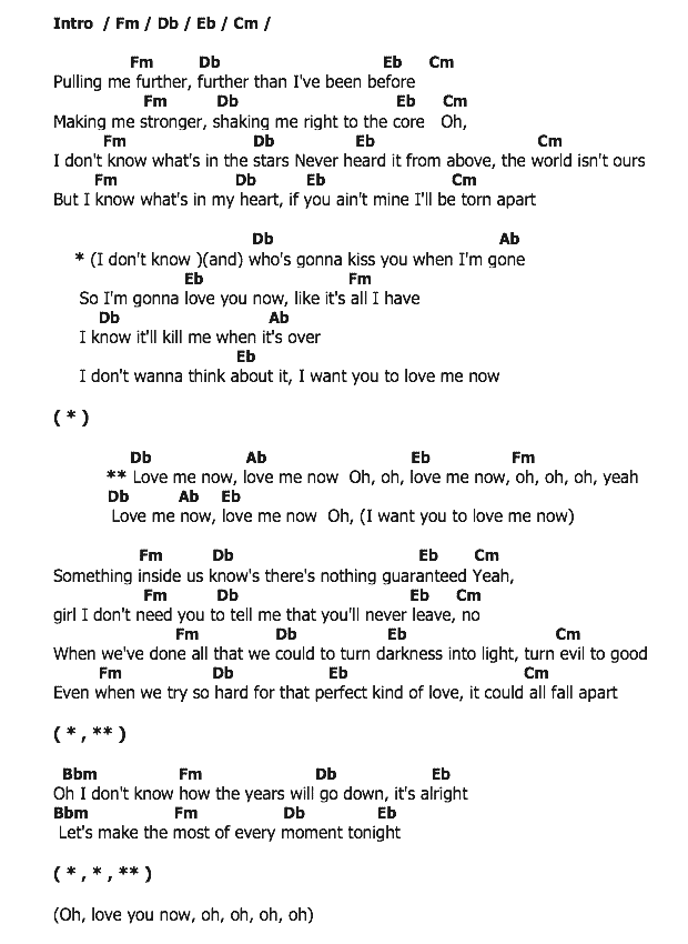 คอร์ดเพลง เนื้อเพลง Love Me Now, คอร์ดเพลง Love Me Now ของ John Legend, คอร์ดเพลงของ John Legend, เนื้อร้อง Love Me Now John Legend, Love Me Now คอร์ดง่าย ๆ, คอร์ด Love Me Now ต้นฉบับ