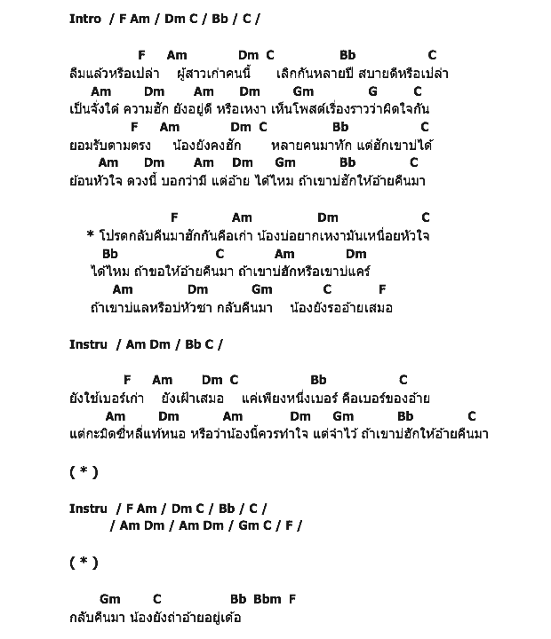 คอร์ดเพลง เนื้อเพลง คืนมา, คอร์ดเพลง คืนมา ของ เมย์ จิราพร, คอร์ดเพลงของ เมย์ จิราพร, เนื้อร้อง คืนมา เมย์ จิราพร, คืนมา คอร์ดง่าย ๆ, คอร์ด คืนมา ต้นฉบับ