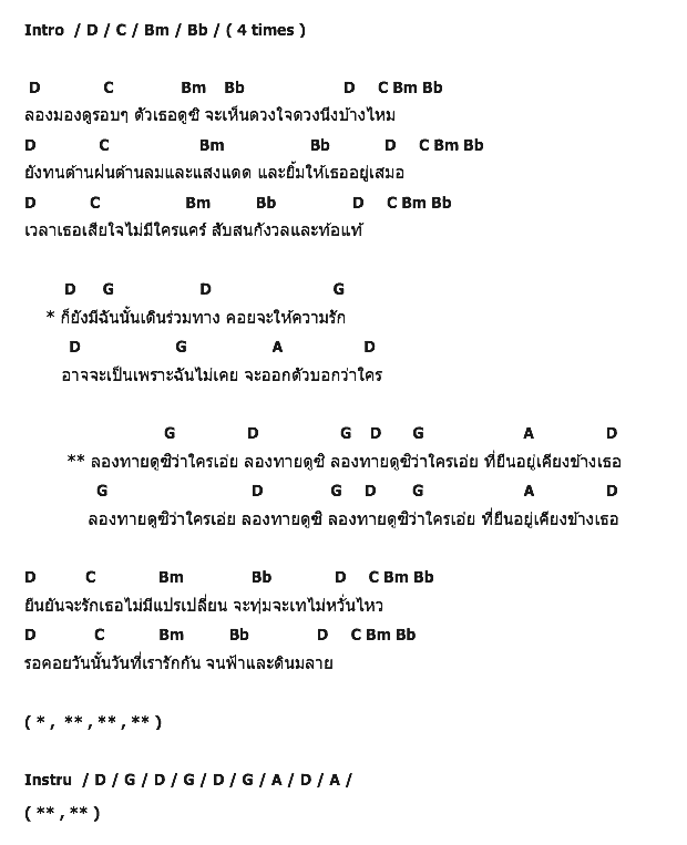 คอร์ดเพลง เนื้อเพลง ทายดูสิ, คอร์ดเพลง ทายดูสิ ของ พริกไทย, คอร์ดเพลงของ พริกไทย, เนื้อร้อง ทายดูสิ พริกไทย, ทายดูสิ คอร์ดง่าย ๆ, คอร์ด ทายดูสิ ต้นฉบับ