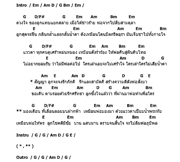 คอร์ดเพลง เนื้อเพลง ไม่มีวันลืมพ่อ, คอร์ดเพลง ไม่มีวันลืมพ่อ ของ ปาล ประกาศิต, คอร์ดเพลงของ ปาล ประกาศิต, เนื้อร้อง ไม่มีวันลืมพ่อ ปาล ประกาศิต, ไม่มีวันลืมพ่อ คอร์ดง่าย ๆ, คอร์ด ไม่มีวันลืมพ่อ ต้นฉบับ