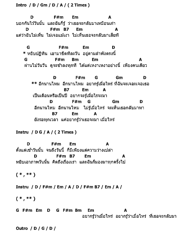 คอร์ดเพลง เนื้อเพลง อีกนานไหม, คอร์ดเพลง อีกนานไหม ของ นัท มีเรีย, คอร์ดเพลงของ นัท มีเรีย, เนื้อร้อง อีกนานไหม นัท มีเรีย, อีกนานไหม คอร์ดง่าย ๆ, คอร์ด อีกนานไหม ต้นฉบับ