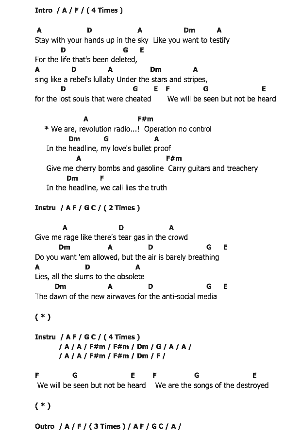 คอร์ดเพลง เนื้อเพลง Revolution Radio, คอร์ดเพลง Revolution Radio ของ Green Day, คอร์ดเพลงของ Green Day, เนื้อร้อง Revolution Radio Green Day, Revolution Radio คอร์ดง่าย ๆ, คอร์ด Revolution Radio ต้นฉบับ