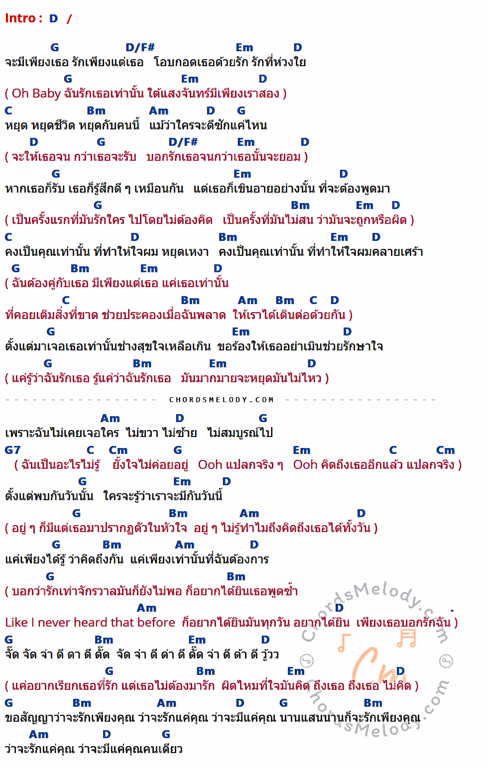 เนื้อเพลง 19 เพลงรัก ใน 4 นาที ของ เสือร้องไห้ ที่มีคอร์ดกีต้าร์ D,G,D/F#,Em,C,Bm,Am,G7,Cm