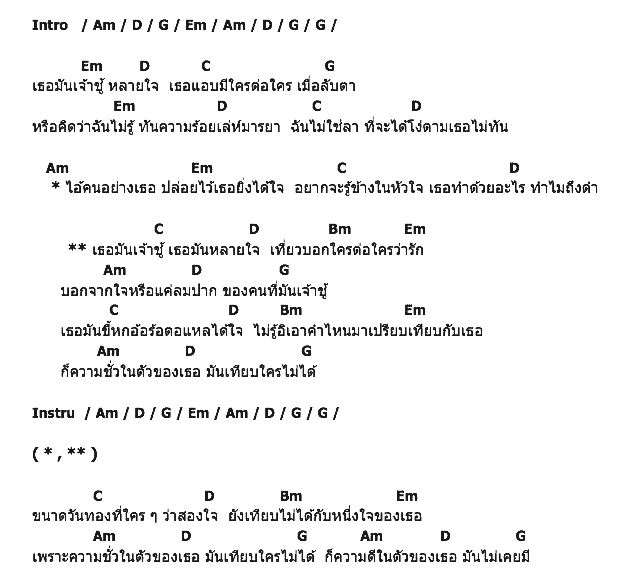 คอร์ดเพลง เนื้อเพลง เธอมัน..., คอร์ดเพลง เธอมัน... ของ โต๋เหน่อ, คอร์ดเพลงของ โต๋เหน่อ, เนื้อร้อง เธอมัน... โต๋เหน่อ, เธอมัน... คอร์ดง่าย ๆ, คอร์ด เธอมัน... ต้นฉบับ