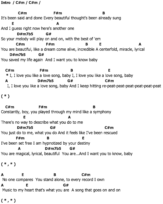 คอร์ดเพลง เนื้อเพลง Love You Like A Love Song, คอร์ดเพลง Love You Like A Love Song ของ Selena Gomez & The Scene, คอร์ดเพลงของ Selena Gomez & The Scene, เนื้อร้อง Love You Like A Love Song Selena Gomez & The Scene, Love You Like A Love Song คอร์ดง่าย ๆ, คอร์ด Love You Like A Love Song ต้นฉบับ