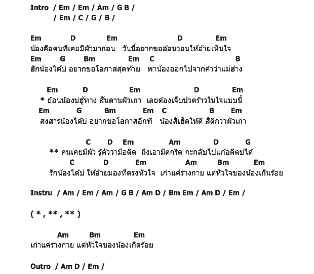 คอร์ดเพลง เนื้อเพลง คนเคยมีผัว, คอร์ดเพลง คนเคยมีผัว ของ บัวผัน ทังโส, คอร์ดเพลงของ บัวผัน ทังโส, เนื้อร้อง คนเคยมีผัว บัวผัน ทังโส, คนเคยมีผัว คอร์ดง่าย ๆ, คอร์ด คนเคยมีผัว ต้นฉบับ