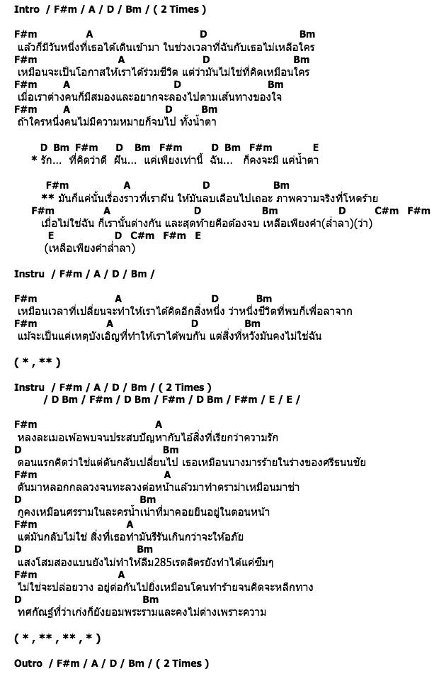 คอร์ดเพลง เนื้อเพลง ไม่ใช่ฉัน, คอร์ดเพลง ไม่ใช่ฉัน ของ ลูกเสือสำรอง, คอร์ดเพลงของ ลูกเสือสำรอง, เนื้อร้อง ไม่ใช่ฉัน ลูกเสือสำรอง, ไม่ใช่ฉัน คอร์ดง่าย ๆ, คอร์ด ไม่ใช่ฉัน ต้นฉบับ