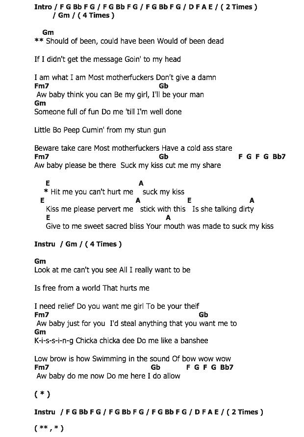 คอร์ดเพลง เนื้อเพลง Suck My Kiss, คอร์ดเพลง Suck My Kiss ของ Red Hot Chili Peppers, คอร์ดเพลงของ Red Hot Chili Peppers, เนื้อร้อง Suck My Kiss Red Hot Chili Peppers, Suck My Kiss คอร์ดง่าย ๆ, คอร์ด Suck My Kiss ต้นฉบับ