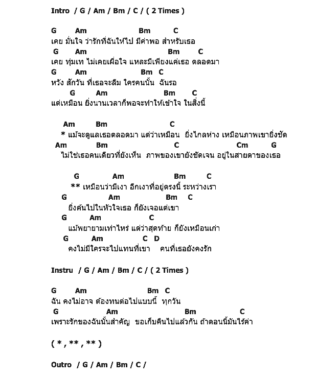 คอร์ดเพลง เนื้อเพลง เงา, คอร์ดเพลง เงา ของ Bew Dychaton, คอร์ดเพลงของ Bew Dychaton, เนื้อร้อง เงา Bew Dychaton, เงา คอร์ดง่าย ๆ, คอร์ด เงา ต้นฉบับ
