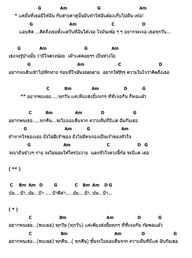 คอร์ดเพลง เนื้อเพลง อยากพบเธอ, คอร์ดเพลง อยากพบเธอ ของ ยุ้ย ราชภัฎอุดร, คอร์ดเพลงของ ยุ้ย ราชภัฎอุดร, เนื้อร้อง อยากพบเธอ ยุ้ย ราชภัฎอุดร, อยากพบเธอ คอร์ดง่าย ๆ, คอร์ด อยากพบเธอ ต้นฉบับ