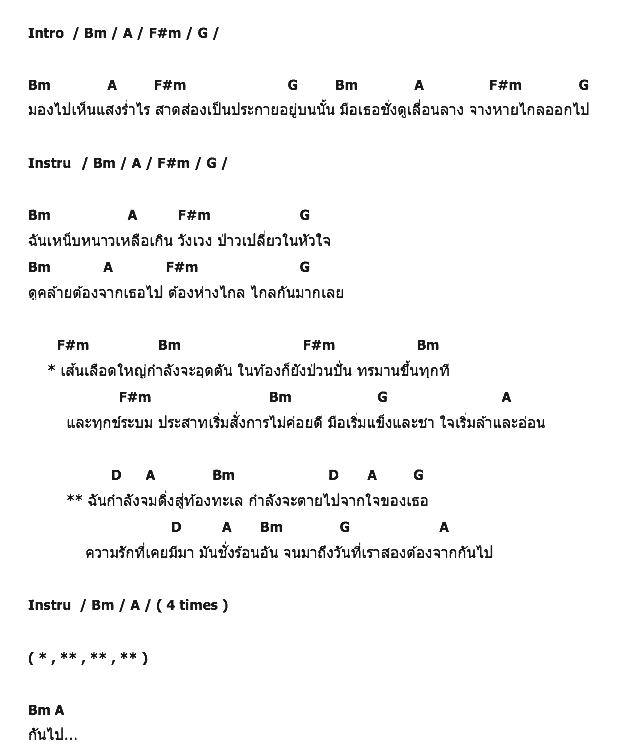 คอร์ดเพลง เนื้อเพลง จม, คอร์ดเพลง จม ของ Cocktail, คอร์ดเพลงของ Cocktail, เนื้อร้อง จม Cocktail, จม คอร์ดง่าย ๆ, คอร์ด จม ต้นฉบับ
