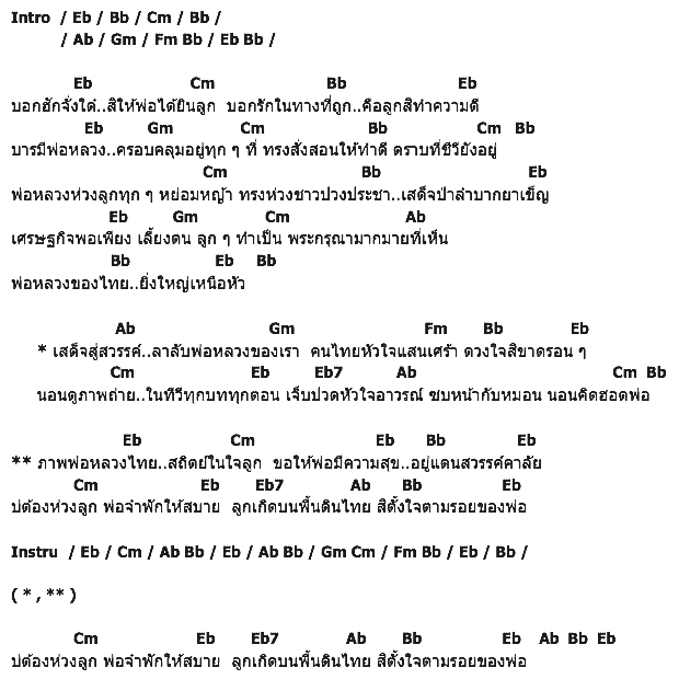 คอร์ดเพลง เนื้อเพลง ตามรอยพ่อหลวง, คอร์ดเพลง ตามรอยพ่อหลวง ของ แพรวพราว แสงทอง, คอร์ดเพลงของ แพรวพราว แสงทอง, เนื้อร้อง ตามรอยพ่อหลวง แพรวพราว แสงทอง, ตามรอยพ่อหลวง คอร์ดง่าย ๆ, คอร์ด ตามรอยพ่อหลวง ต้นฉบับ