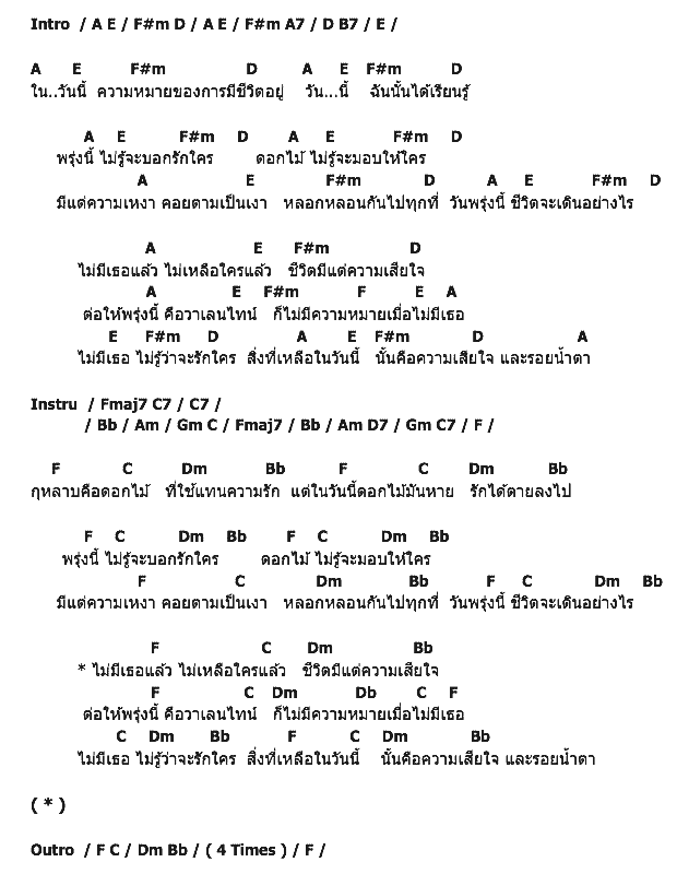 คอร์ดเพลง เนื้อเพลง ไม่มีเธอแล้ว, คอร์ดเพลง ไม่มีเธอแล้ว ของ ทศกัณฐ์, คอร์ดเพลงของ ทศกัณฐ์, เนื้อร้อง ไม่มีเธอแล้ว ทศกัณฐ์, ไม่มีเธอแล้ว คอร์ดง่าย ๆ, คอร์ด ไม่มีเธอแล้ว ต้นฉบับ