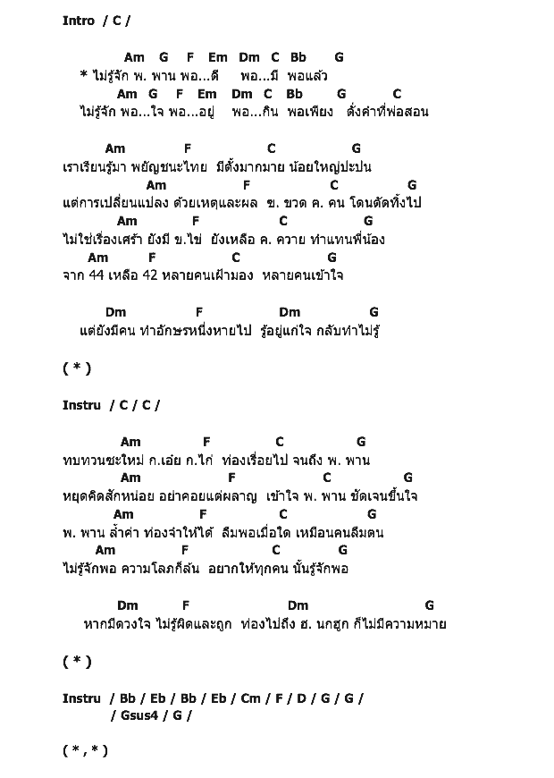 คอร์ดเพลง เนื้อเพลง ไม่รู้จัก พ., คอร์ดเพลง ไม่รู้จัก พ. ของ LCC Feat.ผ่องศรี วรนุช, คอร์ดเพลงของ LCC Feat.ผ่องศรี วรนุช, เนื้อร้อง ไม่รู้จัก พ. LCC Feat.ผ่องศรี วรนุช, ไม่รู้จัก พ. คอร์ดง่าย ๆ, คอร์ด ไม่รู้จัก พ. ต้นฉบับ