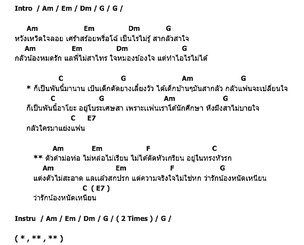 คอร์ดเพลง เนื้อเพลง รักหนัดเหนียน, คอร์ดเพลง รักหนัดเหนียน ของ วงพัทลุง, คอร์ดเพลงของ วงพัทลุง, เนื้อร้อง รักหนัดเหนียน วงพัทลุง, รักหนัดเหนียน คอร์ดง่าย ๆ, คอร์ด รักหนัดเหนียน ต้นฉบับ