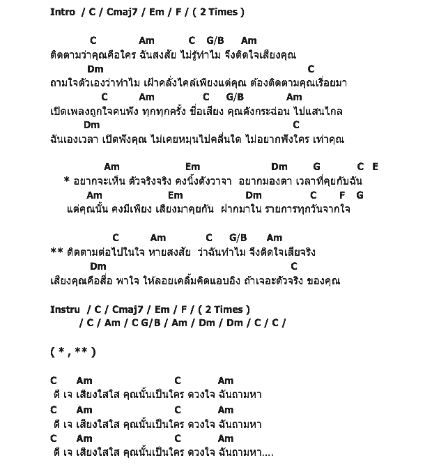 คอร์ดเพลง เนื้อเพลง ดีเจเสียงใส, คอร์ดเพลง ดีเจเสียงใส ของ Lula, คอร์ดเพลงของ Lula, เนื้อร้อง ดีเจเสียงใส Lula, ดีเจเสียงใส คอร์ดง่าย ๆ, คอร์ด ดีเจเสียงใส ต้นฉบับ