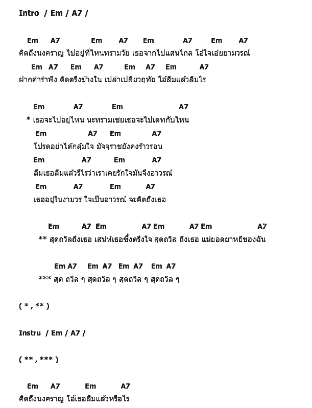 คอร์ดเพลง เนื้อเพลง สุดถวิล, คอร์ดเพลง สุดถวิล ของ OUT, คอร์ดเพลงของ OUT, เนื้อร้อง สุดถวิล OUT, สุดถวิล คอร์ดง่าย ๆ, คอร์ด สุดถวิล ต้นฉบับ