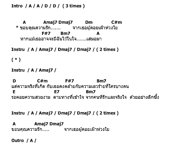 คอร์ดเพลง เนื้อเพลง ขอบคุณ, คอร์ดเพลง ขอบคุณ ของ ขอนแก่น, คอร์ดเพลงของ ขอนแก่น, เนื้อร้อง ขอบคุณ ขอนแก่น, ขอบคุณ คอร์ดง่าย ๆ, คอร์ด ขอบคุณ ต้นฉบับ