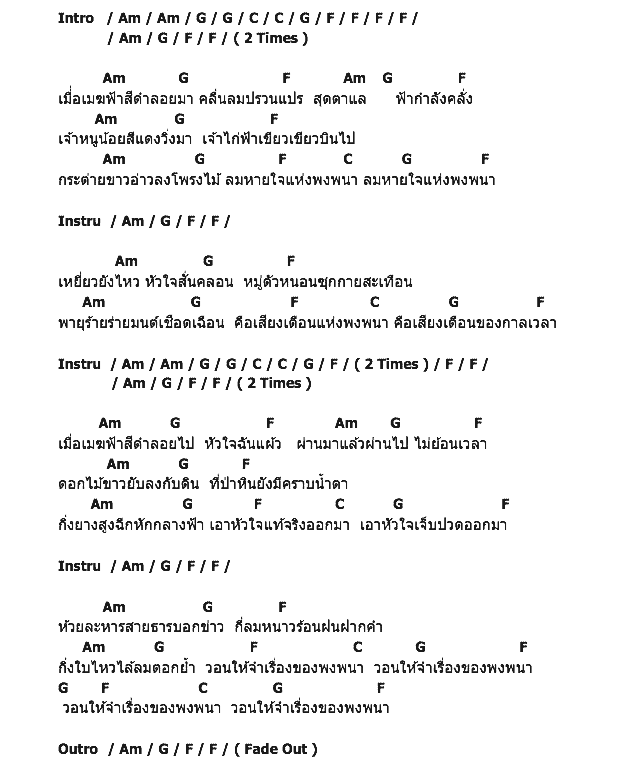 คอร์ดเพลง เนื้อเพลง พงพนา, คอร์ดเพลง พงพนา ของ ไท ธนาวุฒิ, คอร์ดเพลงของ ไท ธนาวุฒิ, เนื้อร้อง พงพนา ไท ธนาวุฒิ, พงพนา คอร์ดง่าย ๆ, คอร์ด พงพนา ต้นฉบับ
