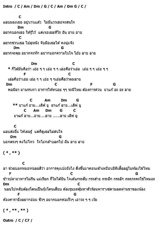 คอร์ดเพลง เนื้อเพลง ยาแก้อาย, คอร์ดเพลง ยาแก้อาย ของ เก่ง ธชย The Voice Feat.Joey Boy, คอร์ดเพลงของ เก่ง ธชย The Voice Feat.Joey Boy, เนื้อร้อง ยาแก้อาย เก่ง ธชย The Voice Feat.Joey Boy, ยาแก้อาย คอร์ดง่าย ๆ, คอร์ด ยาแก้อาย ต้นฉบับ