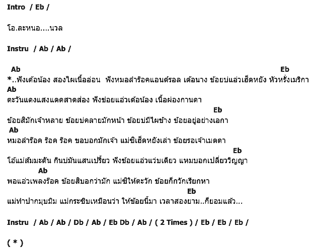 คอร์ดเพลง เนื้อเพลง หมอลำร็อค, คอร์ดเพลง หมอลำร็อค ของ แอ็ด คาราบาว, คอร์ดเพลงของ แอ็ด คาราบาว, เนื้อร้อง หมอลำร็อค แอ็ด คาราบาว, หมอลำร็อค คอร์ดง่าย ๆ, คอร์ด หมอลำร็อค ต้นฉบับ