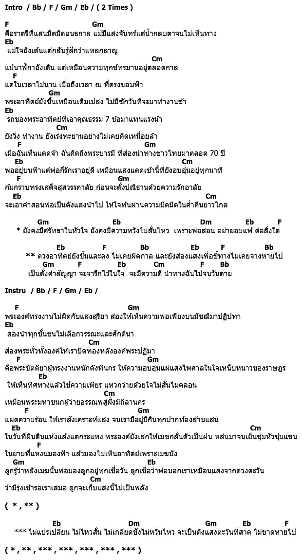 คอร์ดเพลง เนื้อเพลง พลังแสงอาทิตย์, คอร์ดเพลง พลังแสงอาทิตย์ ของ ฟักกลิ้งฮีโร่, คอร์ดเพลงของ ฟักกลิ้งฮีโร่, เนื้อร้อง พลังแสงอาทิตย์ ฟักกลิ้งฮีโร่, พลังแสงอาทิตย์ คอร์ดง่าย ๆ, คอร์ด พลังแสงอาทิตย์ ต้นฉบับ