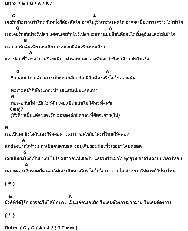 คอร์ดเพลง เนื้อเพลง คนเคยรัก, คอร์ดเพลง คนเคยรัก ของ Bunnyking, คอร์ดเพลงของ Bunnyking, เนื้อร้อง คนเคยรัก Bunnyking, คนเคยรัก คอร์ดง่าย ๆ, คอร์ด คนเคยรัก ต้นฉบับ
