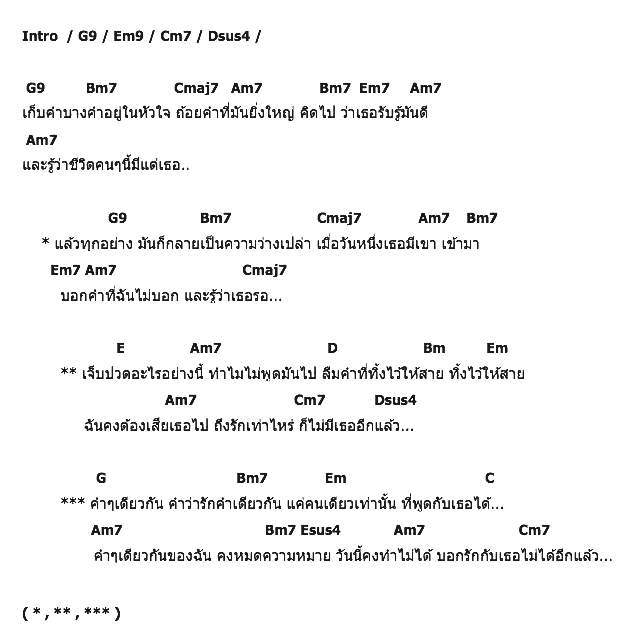 คอร์ดเพลง เนื้อเพลง คำเดียวกัน (คำๆเดียวกัน), คอร์ดเพลง คำเดียวกัน (คำๆเดียวกัน) ของ D2B, คอร์ดเพลงของ D2B, เนื้อร้อง คำเดียวกัน (คำๆเดียวกัน) D2B, คำเดียวกัน (คำๆเดียวกัน) คอร์ดง่าย ๆ, คอร์ด คำเดียวกัน (คำๆเดียวกัน) ต้นฉบับ