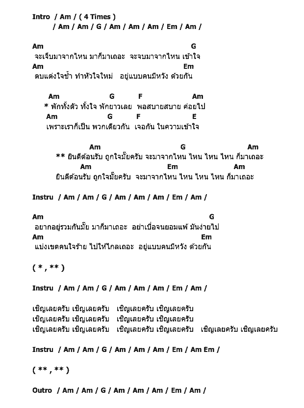 คอร์ดเพลง เนื้อเพลง ยินดีต้อนรับ, คอร์ดเพลง ยินดีต้อนรับ ของ ติ๊ก ชีโร่, คอร์ดเพลงของ ติ๊ก ชีโร่, เนื้อร้อง ยินดีต้อนรับ ติ๊ก ชีโร่, ยินดีต้อนรับ คอร์ดง่าย ๆ, คอร์ด ยินดีต้อนรับ ต้นฉบับ