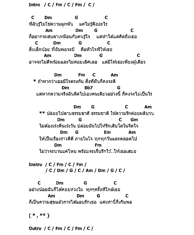 คอร์ดเพลง เนื้อเพลง ปล่อยไปตามธรรมชาติ, คอร์ดเพลง ปล่อยไปตามธรรมชาติ ของ จั๊ก ชวิน, คอร์ดเพลงของ จั๊ก ชวิน, เนื้อร้อง ปล่อยไปตามธรรมชาติ จั๊ก ชวิน, ปล่อยไปตามธรรมชาติ คอร์ดง่าย ๆ, คอร์ด ปล่อยไปตามธรรมชาติ ต้นฉบับ
