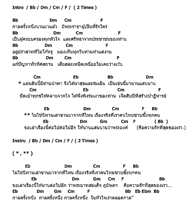 คอร์ดเพลง เนื้อเพลง กาลครั้งหนึ่งตลอดกาล, คอร์ดเพลง กาลครั้งหนึ่งตลอดกาล ของ รวมศิลปิน Spicydisc, คอร์ดเพลงของ รวมศิลปิน Spicydisc, เนื้อร้อง กาลครั้งหนึ่งตลอดกาล รวมศิลปิน Spicydisc, กาลครั้งหนึ่งตลอดกาล คอร์ดง่าย ๆ, คอร์ด กาลครั้งหนึ่งตลอดกาล ต้นฉบับ