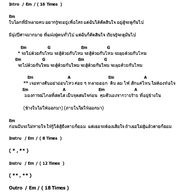คอร์ดเพลง เนื้อเพลง สู้มั้ย, คอร์ดเพลง สู้มั้ย ของ Black Head, คอร์ดเพลงของ Black Head, เนื้อร้อง สู้มั้ย Black Head, สู้มั้ย คอร์ดง่าย ๆ, คอร์ด สู้มั้ย ต้นฉบับ