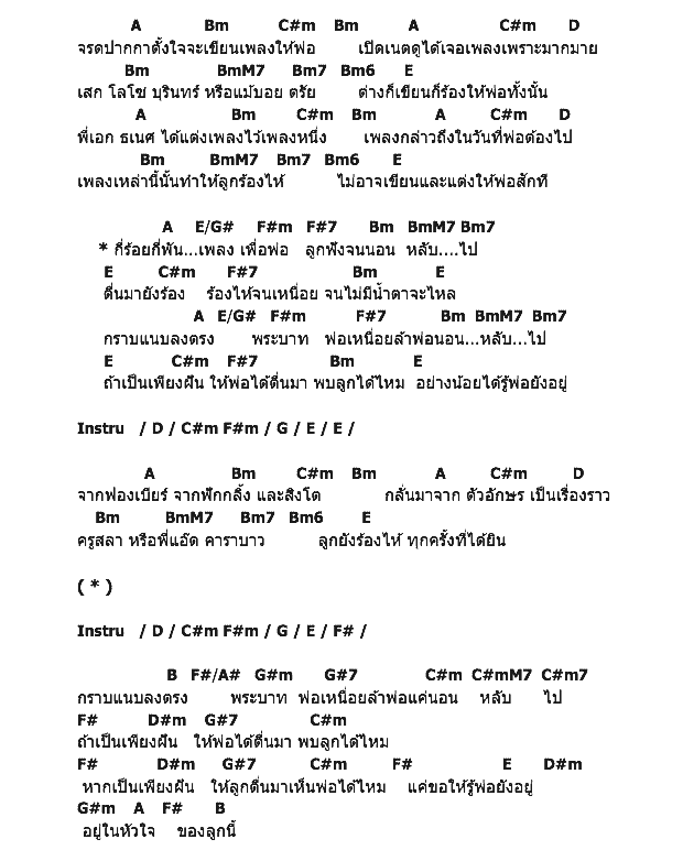 คอร์ดเพลง เนื้อเพลง ร้อยพันเพลง..เพื่อพ่อ, คอร์ดเพลง ร้อยพันเพลง..เพื่อพ่อ ของ Soul After Six, คอร์ดเพลงของ Soul After Six, เนื้อร้อง ร้อยพันเพลง..เพื่อพ่อ Soul After Six, ร้อยพันเพลง..เพื่อพ่อ คอร์ดง่าย ๆ, คอร์ด ร้อยพันเพลง..เพื่อพ่อ ต้นฉบับ