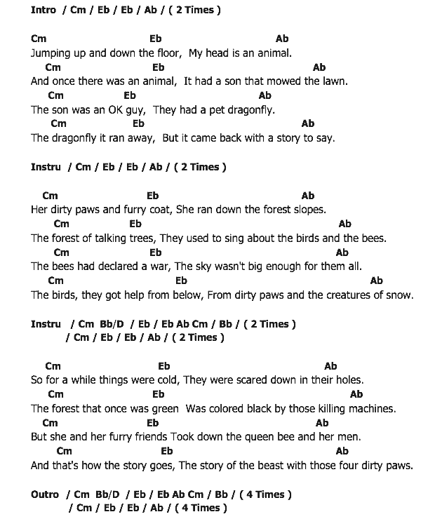 คอร์ดเพลง เนื้อเพลง Dirty Paws, คอร์ดเพลง Dirty Paws ของ Of Monsters and Men, คอร์ดเพลงของ Of Monsters and Men, เนื้อร้อง Dirty Paws Of Monsters and Men, Dirty Paws คอร์ดง่าย ๆ, คอร์ด Dirty Paws ต้นฉบับ
