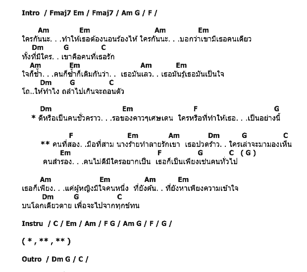 คอร์ดเพลง เนื้อเพลง คนที่สอง มือที่สาม, คอร์ดเพลง คนที่สอง มือที่สาม ของ Ster, คอร์ดเพลงของ Ster, เนื้อร้อง คนที่สอง มือที่สาม Ster, คนที่สอง มือที่สาม คอร์ดง่าย ๆ, คอร์ด คนที่สอง มือที่สาม ต้นฉบับ