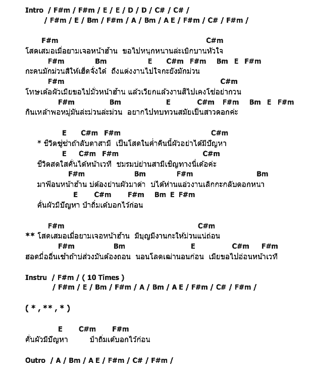 คอร์ดเพลง เนื้อเพลง ชมรมบ่ย่านผัว, คอร์ดเพลง ชมรมบ่ย่านผัว ของ เอม อภัสรา, คอร์ดเพลงของ เอม อภัสรา, เนื้อร้อง ชมรมบ่ย่านผัว เอม อภัสรา, ชมรมบ่ย่านผัว คอร์ดง่าย ๆ, คอร์ด ชมรมบ่ย่านผัว ต้นฉบับ