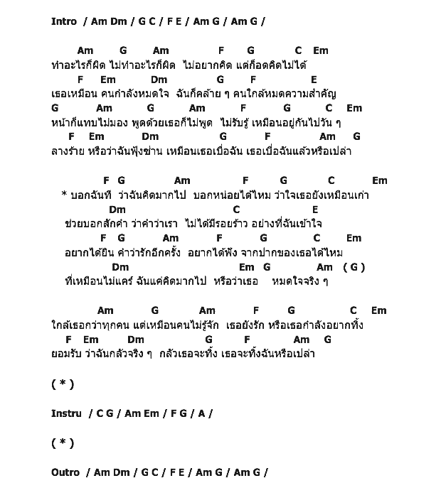 คอร์ดเพลง เนื้อเพลง ฉันคิดมากไปหรือเปล่า, คอร์ดเพลง ฉันคิดมากไปหรือเปล่า ของ ตั้กแตน ชลดา, คอร์ดเพลงของ ตั้กแตน ชลดา, เนื้อร้อง ฉันคิดมากไปหรือเปล่า ตั้กแตน ชลดา, ฉันคิดมากไปหรือเปล่า คอร์ดง่าย ๆ, คอร์ด ฉันคิดมากไปหรือเปล่า ต้นฉบับ