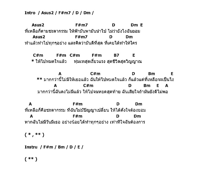 คอร์ดเพลง เนื้อเพลง ที่เหลือ...คือชะตากรรม, คอร์ดเพลง ที่เหลือ...คือชะตากรรม ของ Justin, คอร์ดเพลงของ Justin, เนื้อร้อง ที่เหลือ...คือชะตากรรม Justin, ที่เหลือ...คือชะตากรรม คอร์ดง่าย ๆ, คอร์ด ที่เหลือ...คือชะตากรรม ต้นฉบับ
