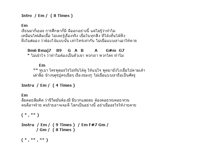 คอร์ดเพลง เนื้อเพลง หูเบา, คอร์ดเพลง หูเบา ของ Crescendo, คอร์ดเพลงของ Crescendo, เนื้อร้อง หูเบา Crescendo, หูเบา คอร์ดง่าย ๆ, คอร์ด หูเบา ต้นฉบับ