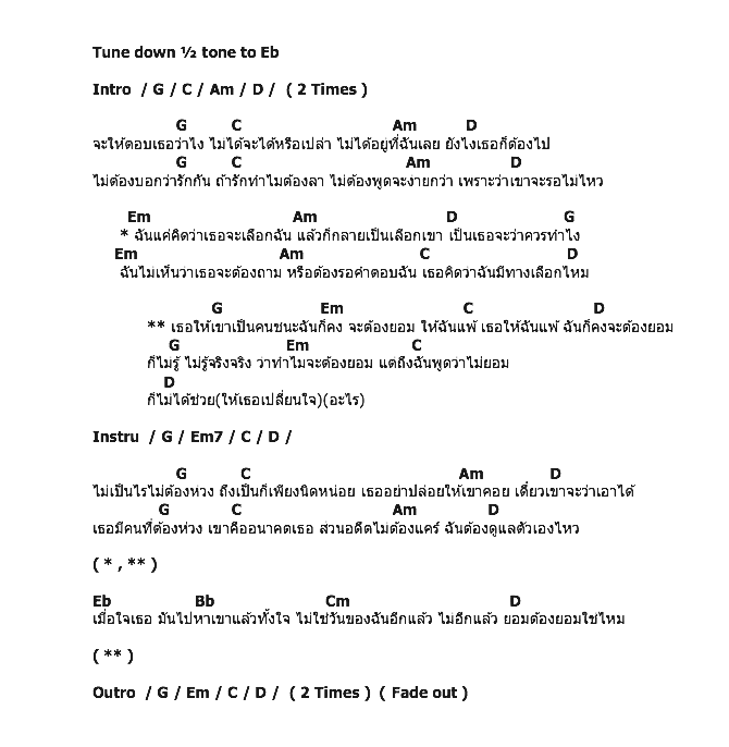 คอร์ดเพลง เนื้อเพลง สุดท้ายก็ต้องยอม, คอร์ดเพลง สุดท้ายก็ต้องยอม ของ Fifi Blake, คอร์ดเพลงของ Fifi Blake, เนื้อร้อง สุดท้ายก็ต้องยอม Fifi Blake, สุดท้ายก็ต้องยอม คอร์ดง่าย ๆ, คอร์ด สุดท้ายก็ต้องยอม ต้นฉบับ